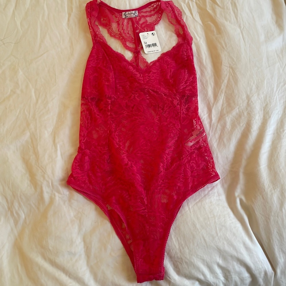 Pink Lace Bodysuit (Free People)